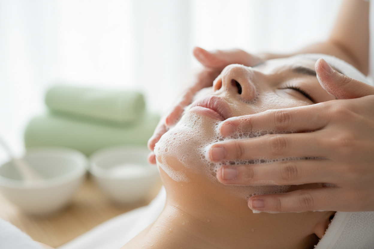 Ein kinn das gereinigt wird