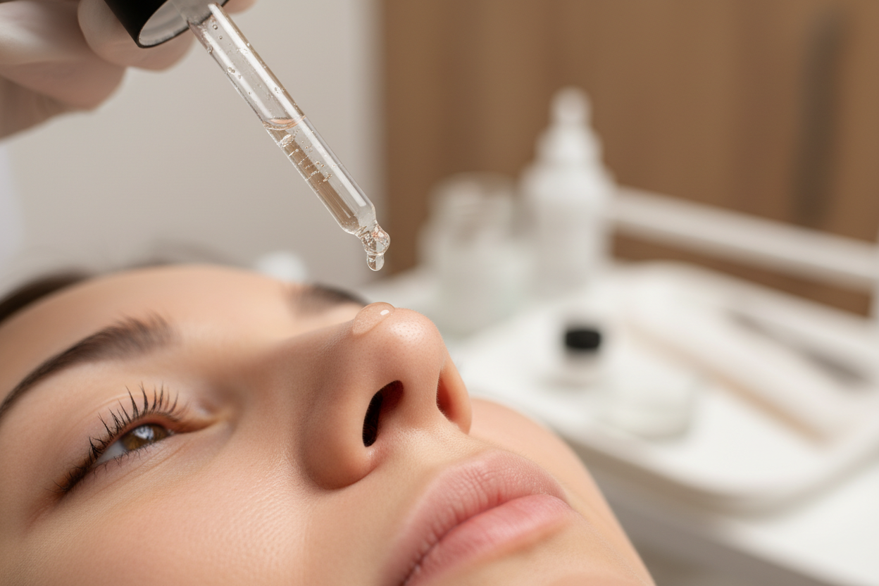 eine nase die mit serum behandelt wird