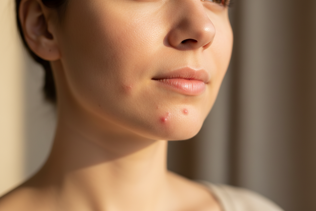 Kinn mit pickel reale frau
