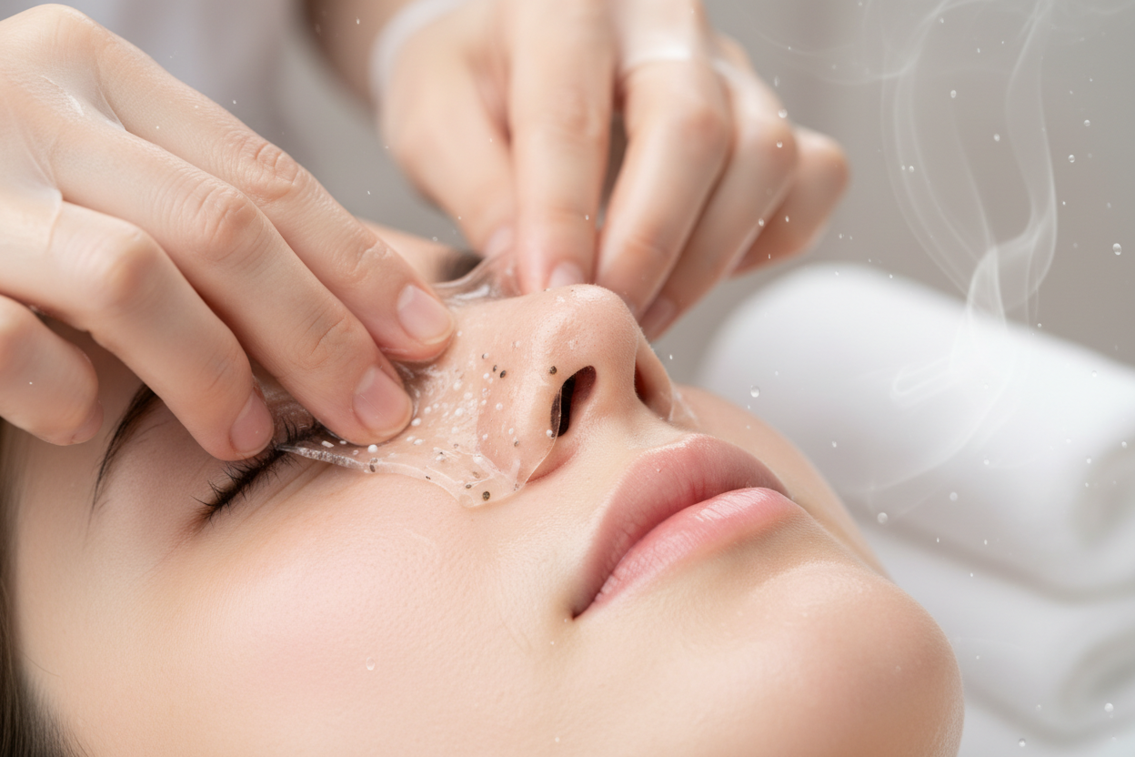 Nase die gepeelt wird